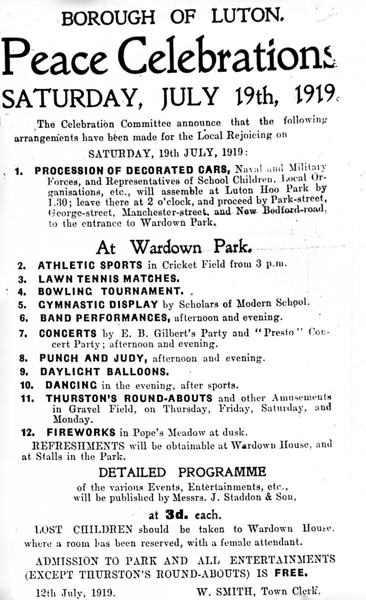 Peace celebrations advertisement