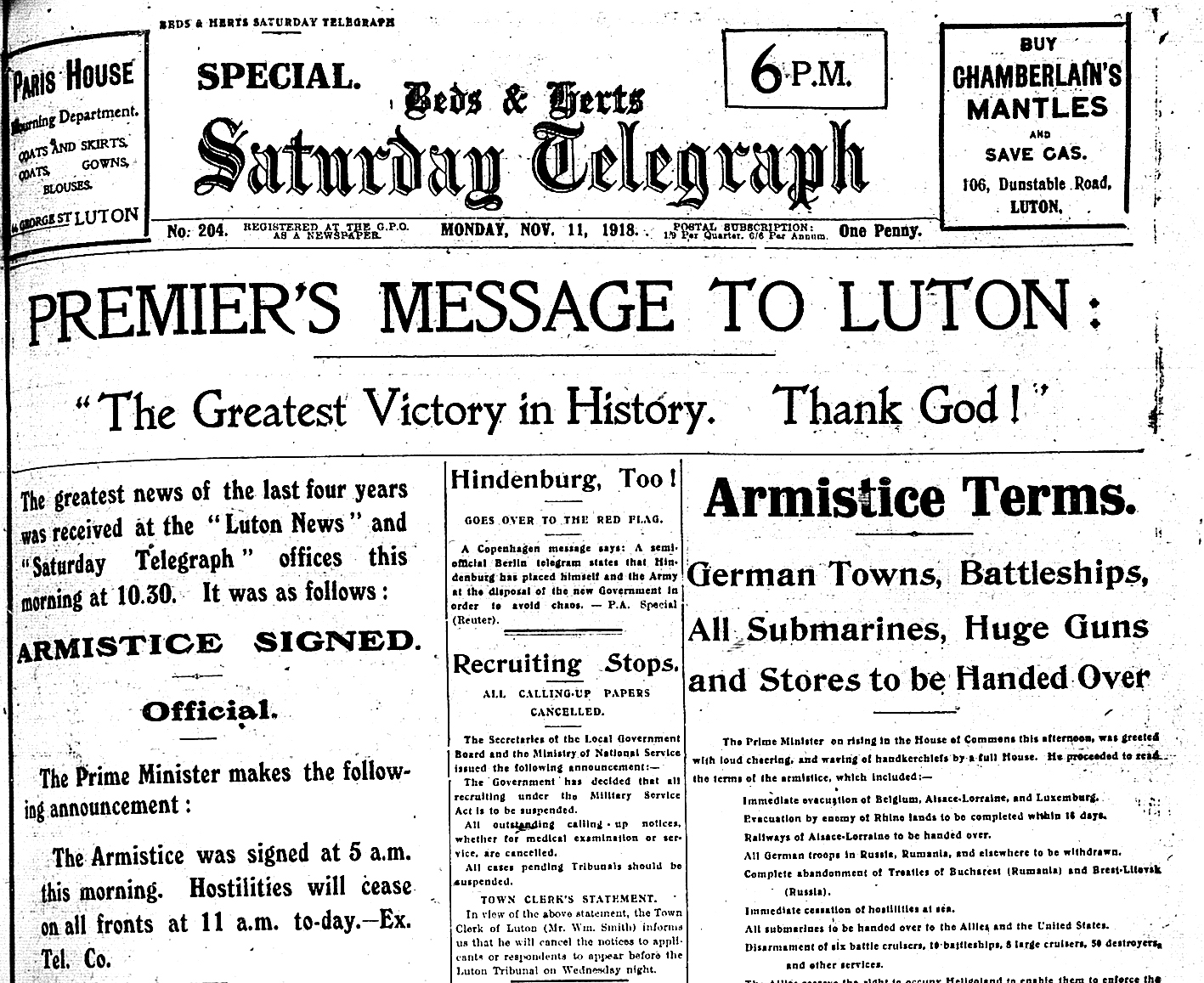 Saturday Telegraph special edition