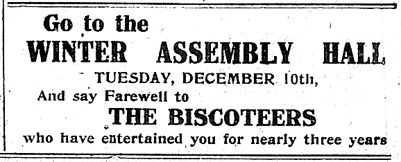 Biscoteers farewell ad