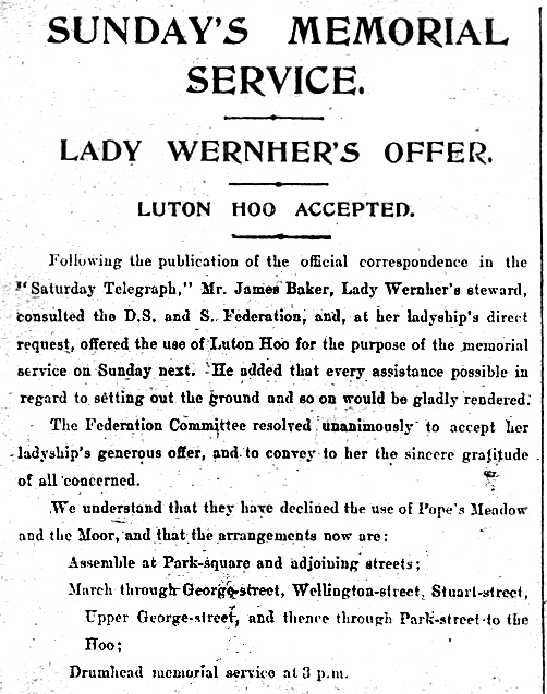 Lady Wernher's offer