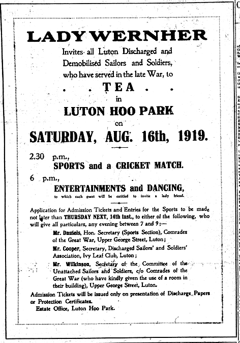 Lady Wernher sports day invite