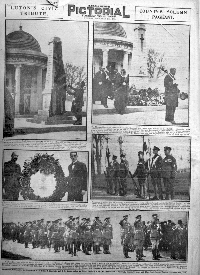 Beds Regt Memorial unveiling