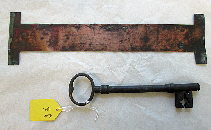 Old Town Hall clock numeral and key