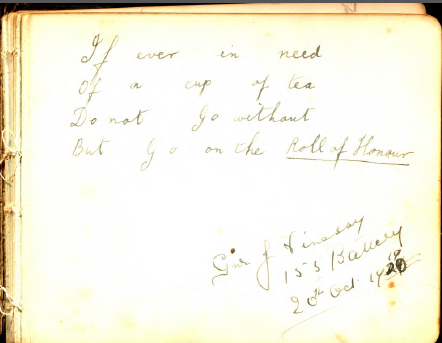 Page of YMCA guestbook