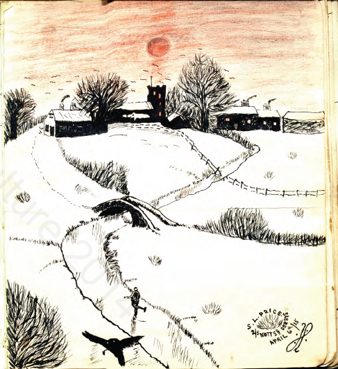 Page from Guestbook showing sketch