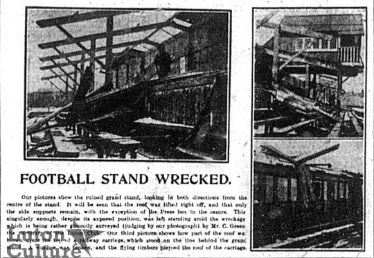 Luton Town stand damage