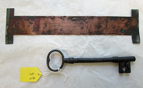 Old Town Hall clock numeral and key